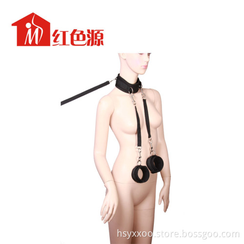 Sex SM toys Bed Restraints Bondage neck ,wrist and ankle cuff,collor and cuff with leash
